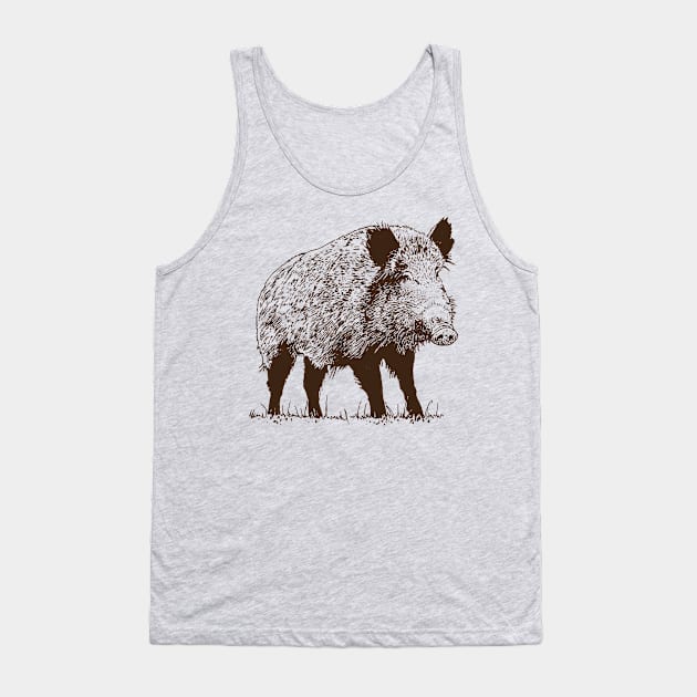 Wild Pig Design Vintage Boar Design Tank Top by penandinkdesign@hotmail.com